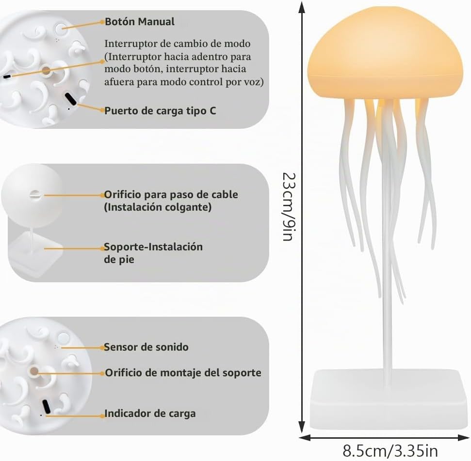 ¡PROMOCIÓN 2x1!  Lámpara Medusa Flotante Recargable LED