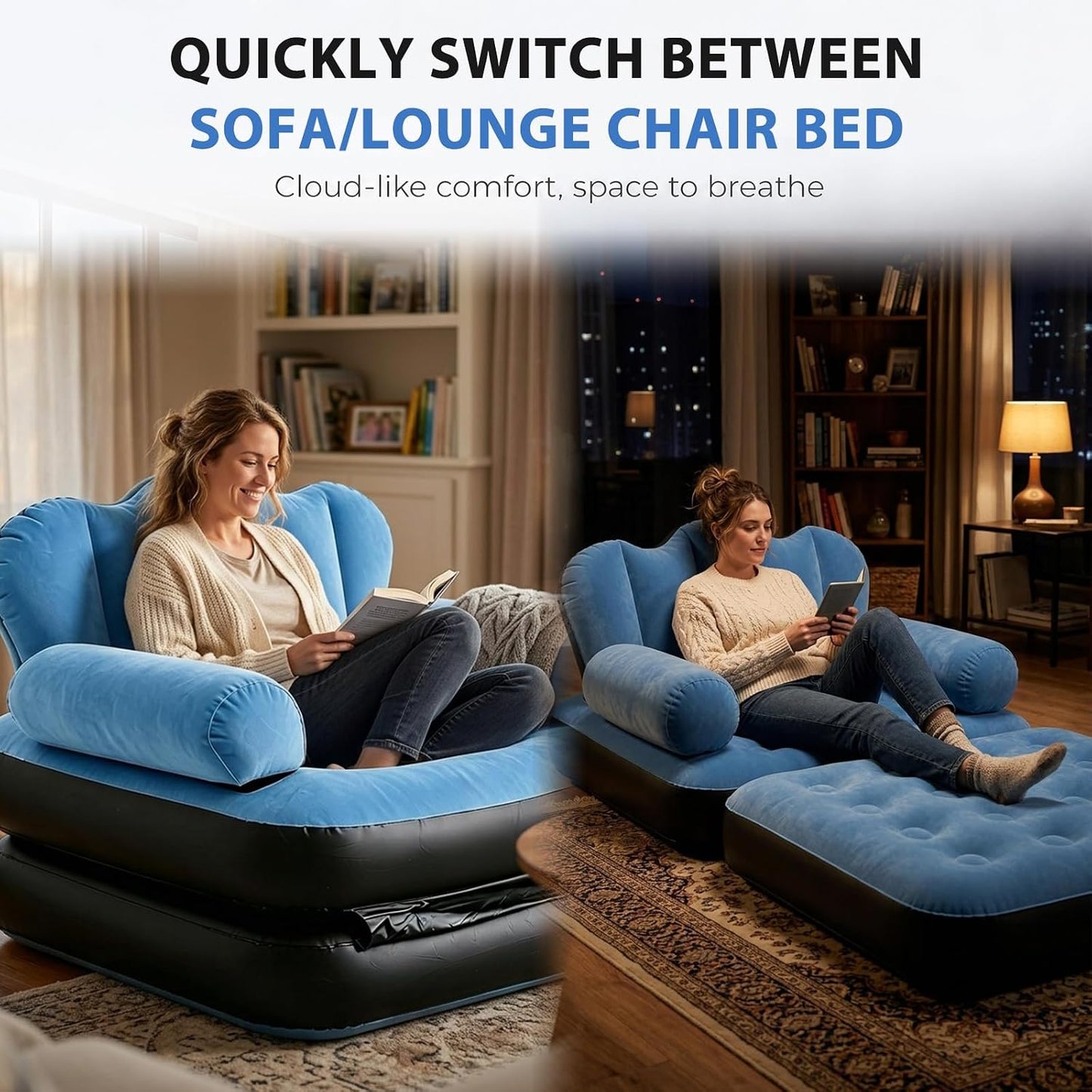 🔥 Sofá Cama Hinchable 2 en 1 + 🎁 Manta Luminosa GRATIS