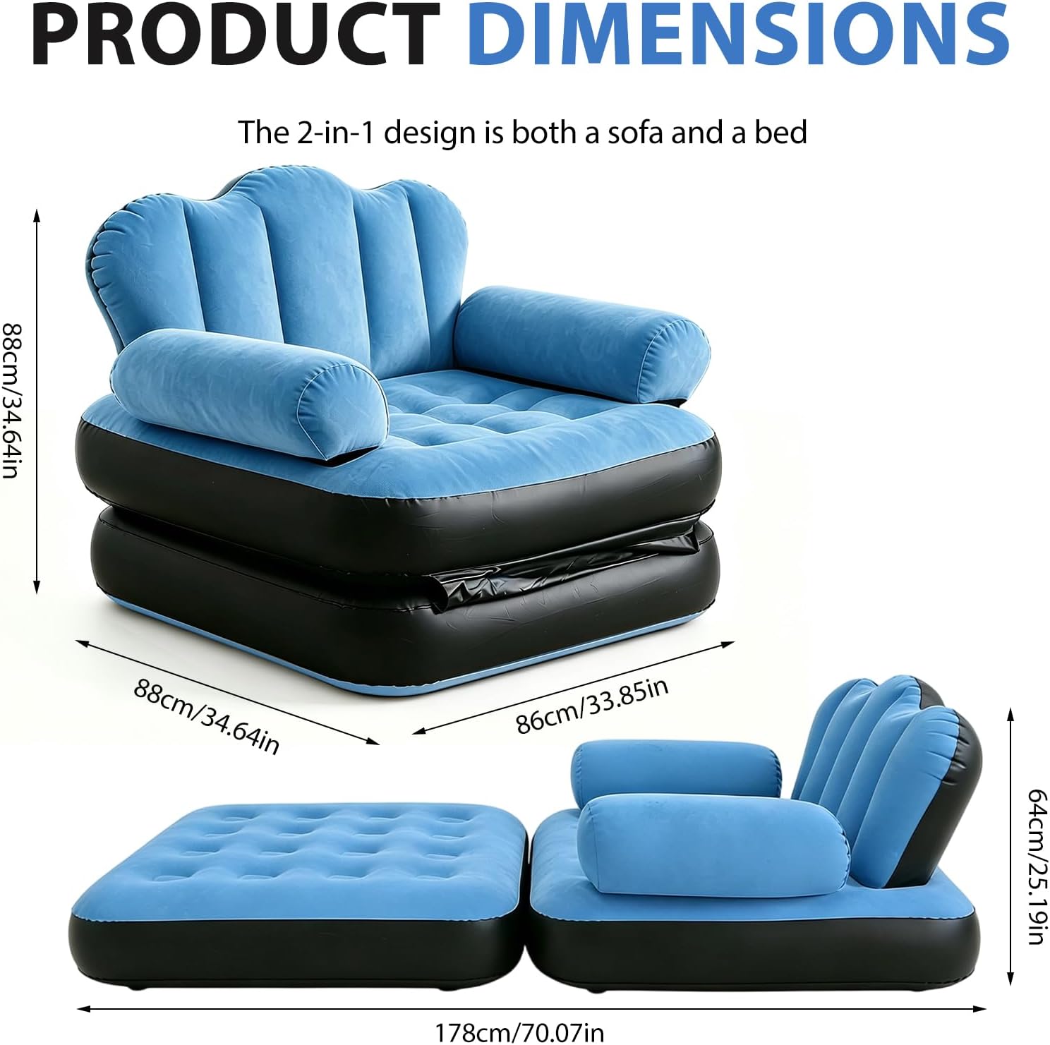 🔥 Sofá Cama Hinchable 2 en 1 + 🎁 Manta Luminosa GRATIS