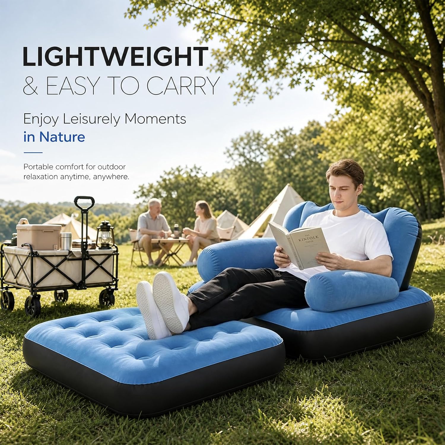 🔥 Sofá Cama Hinchable 2 en 1 + 🎁 Manta Luminosa GRATIS