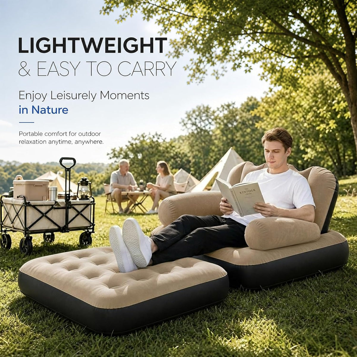 🔥 Sofá Cama Hinchable 2 en 1 + 🎁 Manta Luminosa GRATIS